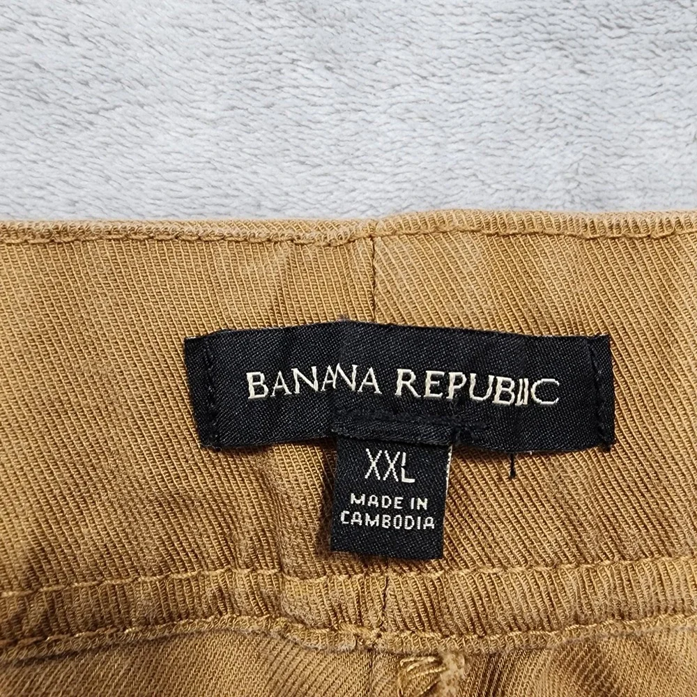 Banana Republic Pants Womens XXL Beige Linen Blend Twill Crop Pull On Pockets